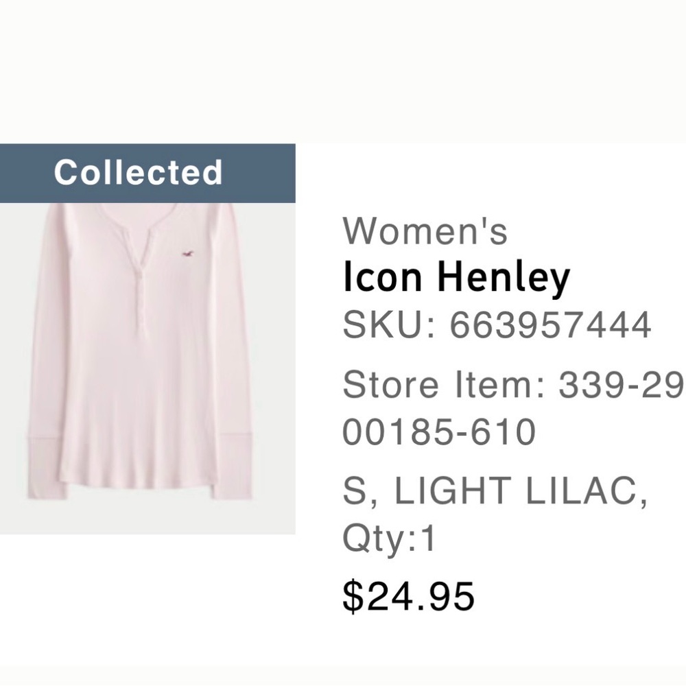 Hollister Icon Henley Women's Top - Light Lilac